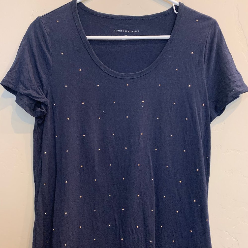 Tommy Hilfiger navy jeweled tee